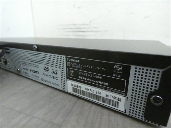 1TB*17 год * Toshiba /REGZA*HDDBD магнитофон *DBR-W1007*2 номер комплект одновременно видеозапись *3D соответствует машина труба CX19776