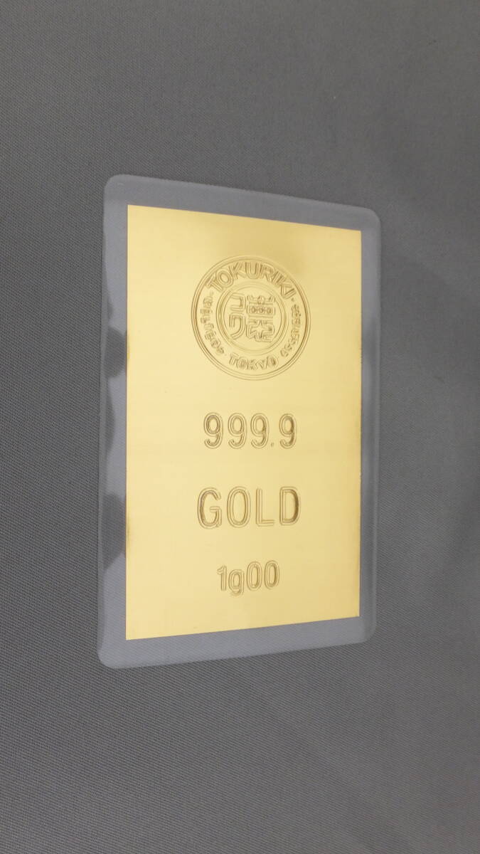 * original gold 1g card ④ virtue power TOKURIKI 1g 999.9 laminate GOLD Gold 24 gold K24 original gold card 