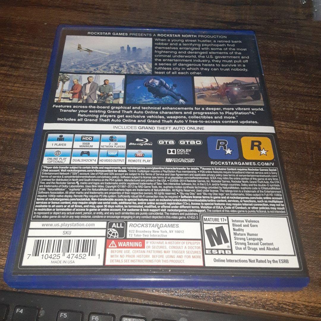 【送料4点まで230円】65【PS4】GTA5 Grand Theft Auto V【動作確認済】グラセフ　グランドセフトオート５　ＧＴＡ５_画像3