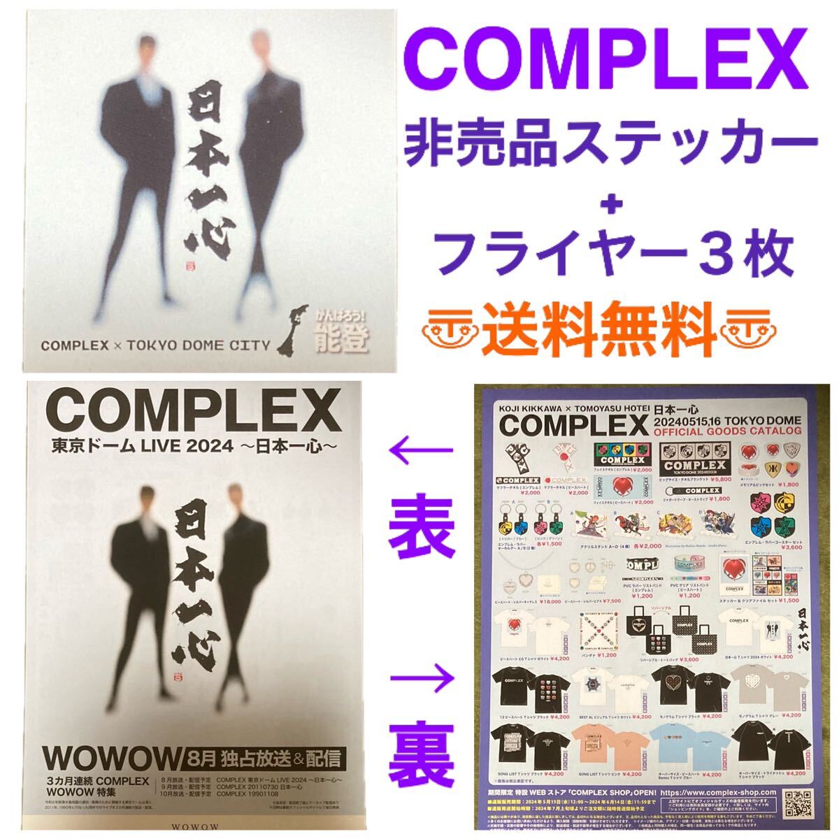 COMPLEX 日本一心　20240515.16 東京ドーム　非売品　ステッカー+フライヤー3枚_画像1