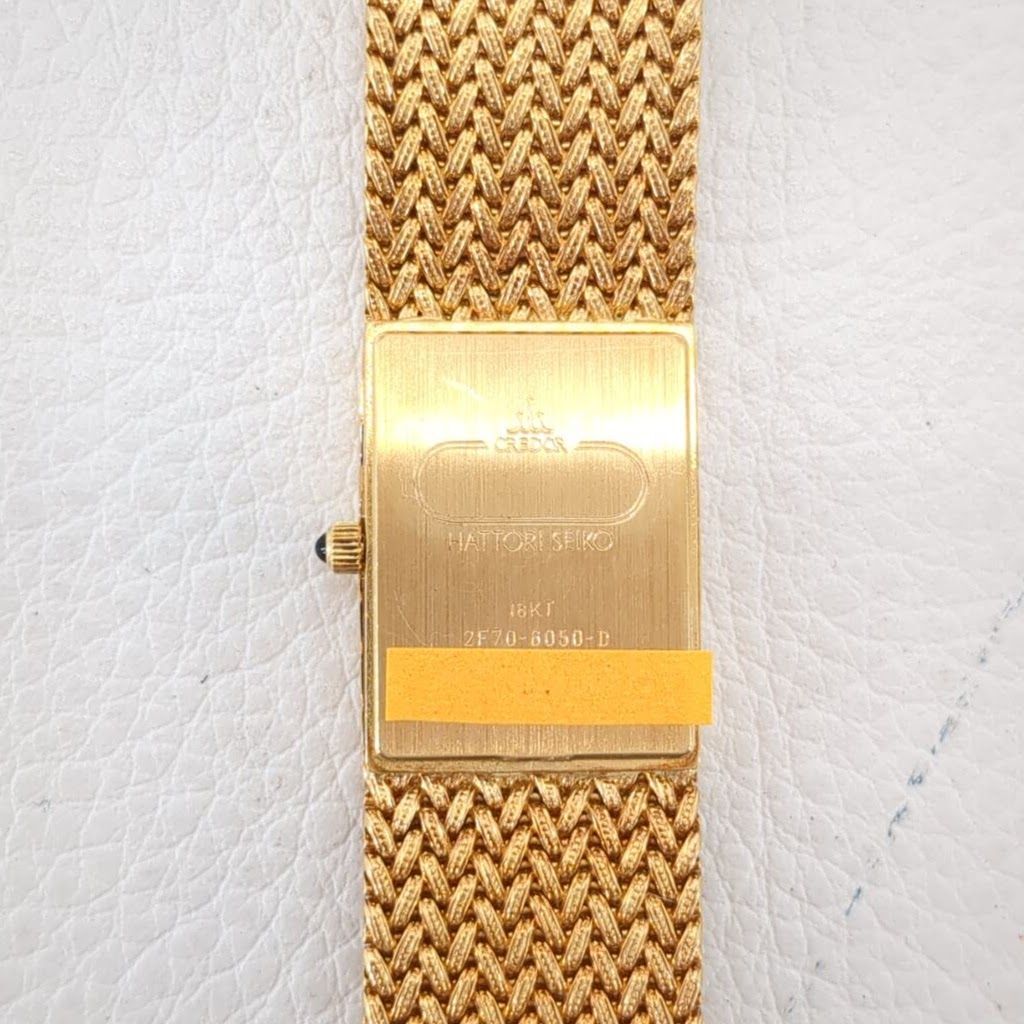 K18 18 золотой Seiko Credor 2F70-6050 кварц женские наручные часы SEIKO CREDOR 750 18KT женский батарейка заменен *3107/SBS в соответствии магазин 