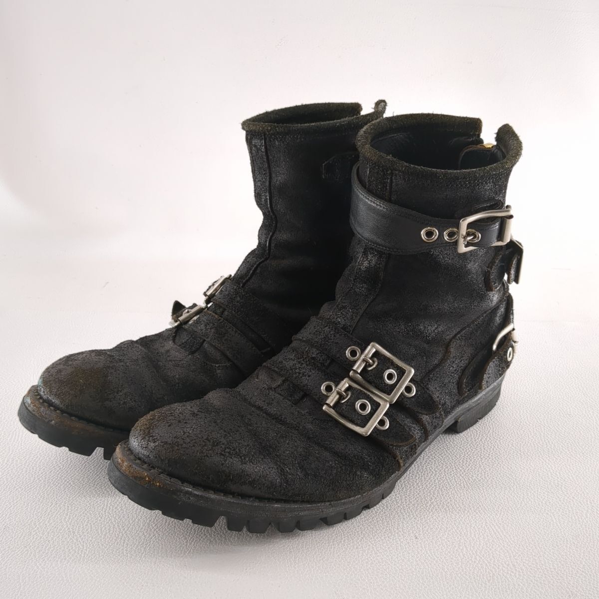  black mi-nz engineer boots 26.5cm black men's blackmeans old clothes used *3114/ height . shop 