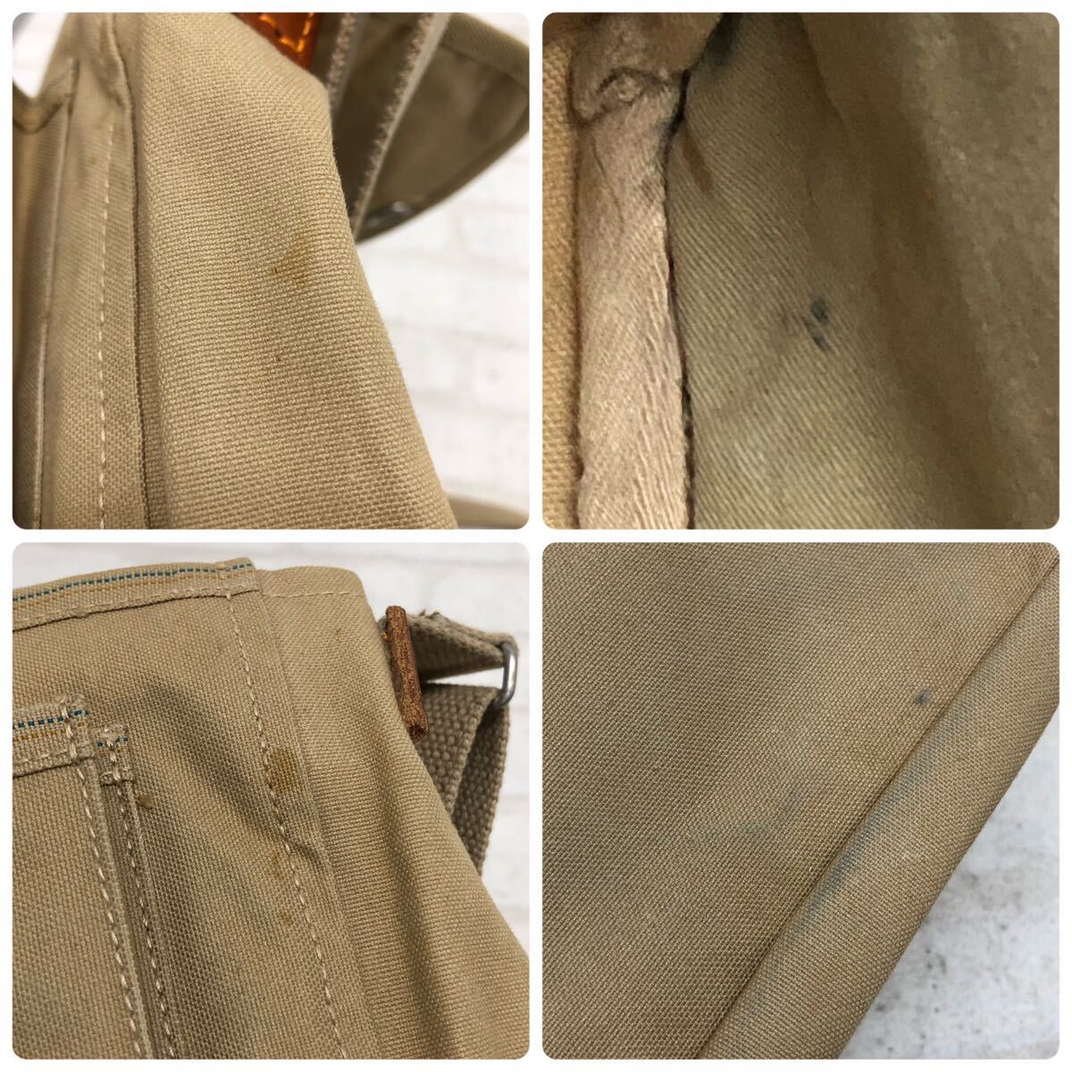 H# Ichizawa Hanpu made Mini shoulder bag beige group canvas length length diagonal ..sakoshu pochette smartphone pouch bag bag man and woman use 