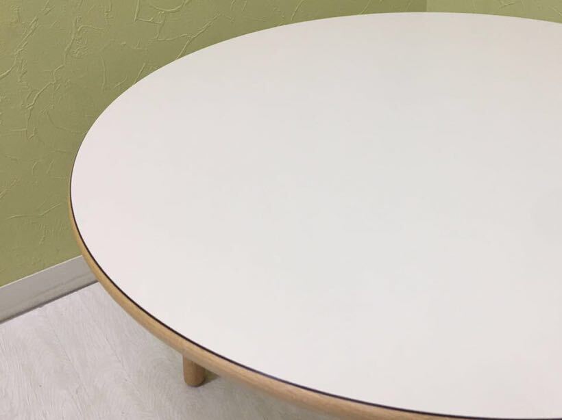 SU# прямой самовывоз возможно # IDC большой . мебель × Akita деревообработка кофе стол белый белый из дерева искривление дерево круг стол low стол Kids стол низкий столик 