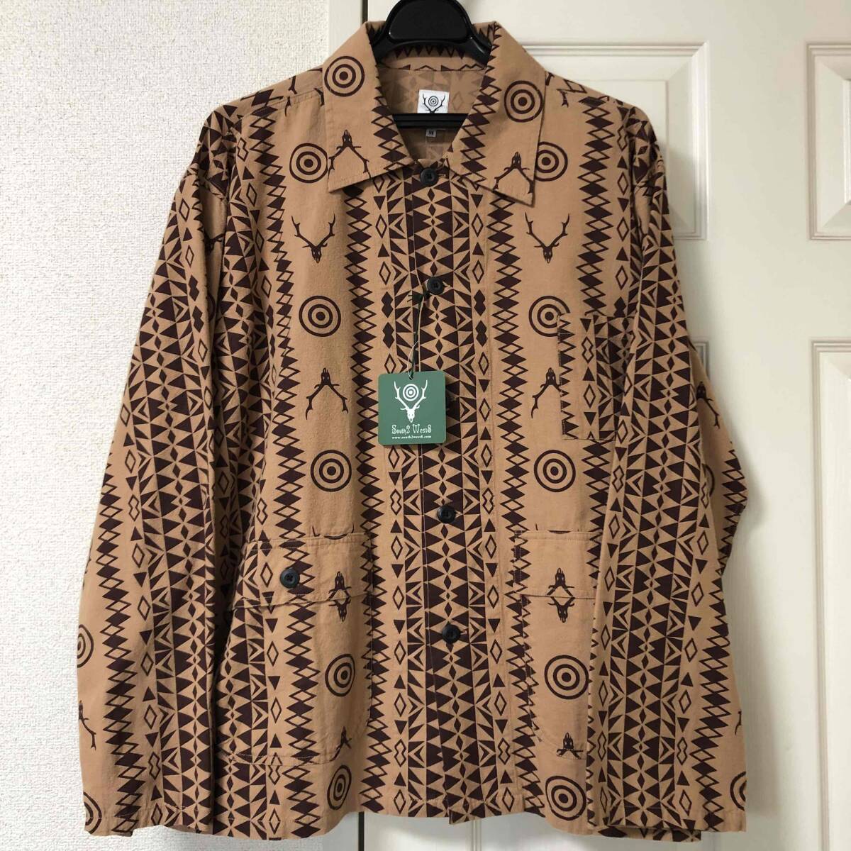 新品 未使用 サイズM South2 West8 Hunting Shirt Flannel Cloth/Printed Skull & Target サウスツーウエストエイト ハンティング シャツ_画像2