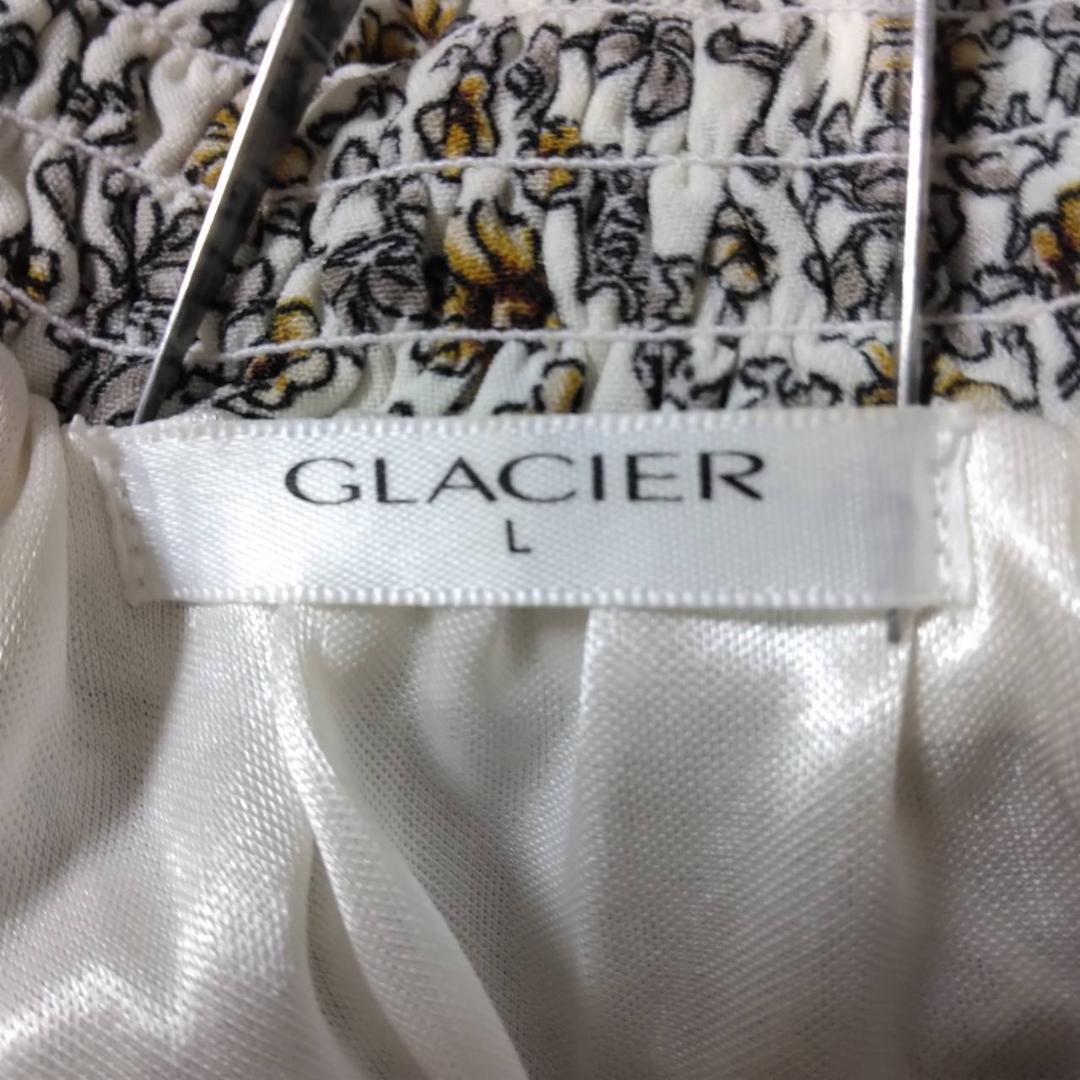 GLACIER ミャンマー製 小花総柄 ウエストゴム使用 ハニーズ ハイネックワンピース Lサイズ レディース ボタニカル柄 長袖_画像7