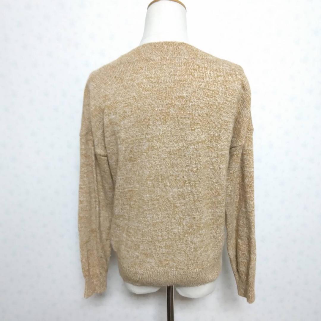 NATURAL BEAUTY BASIC アンゴラ素材混 Vネック 長袖セーター トップス Mサイズ レディースファッション