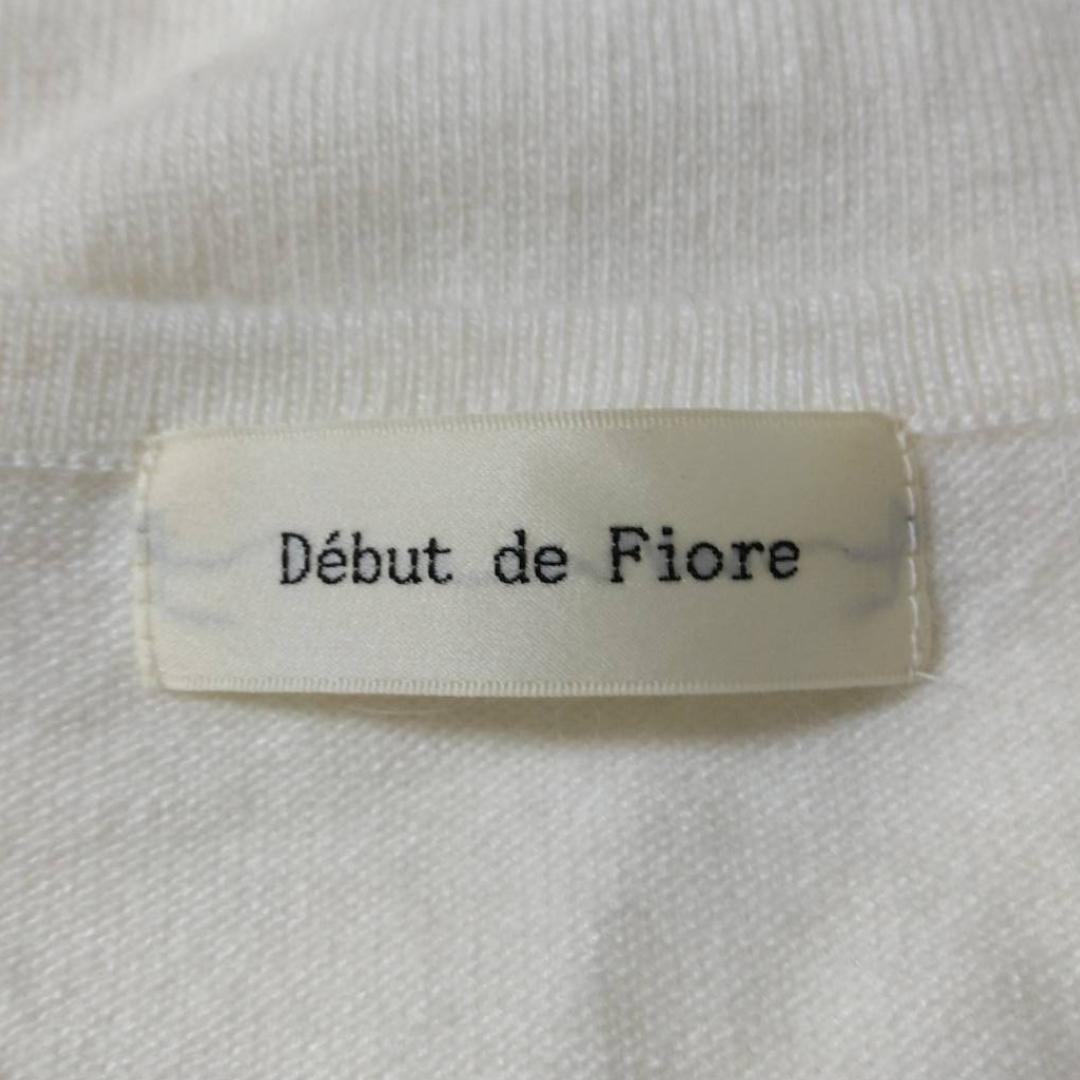 Debut de Fiore 花柄ネック アンゴラ素材混 ホワイトカラー長袖セーター レディースファッション トップス