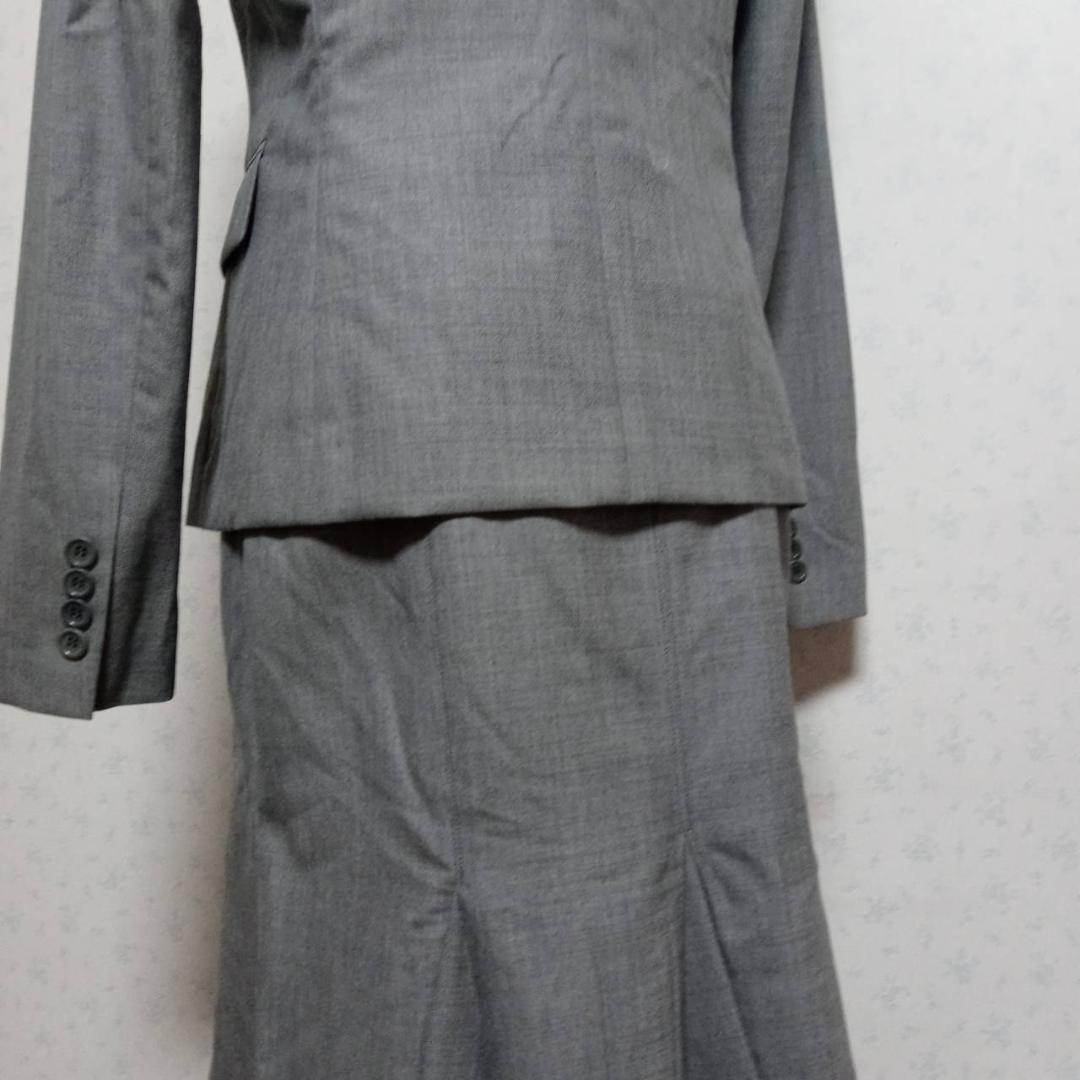 コムサデモード テーラードジャケット セットアップ 11 グレー系 古着 スーツ 上下 レディースファッション ビジネス _画像10
