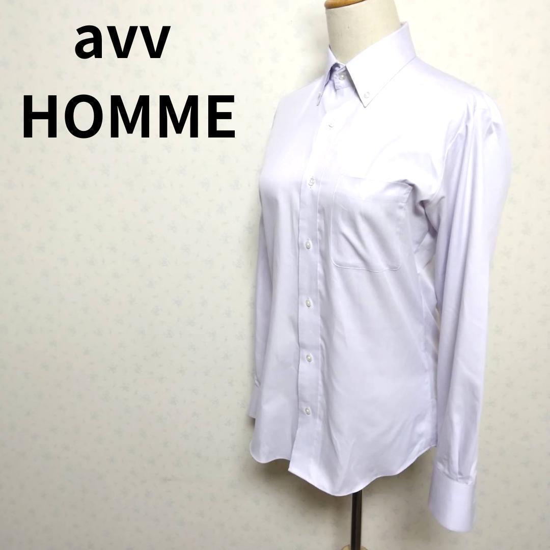 a.v.v HOMME バングラディシュ製 薄ラベンダー色 レギュラー 長袖ワイシャツ トップス メンズ 
