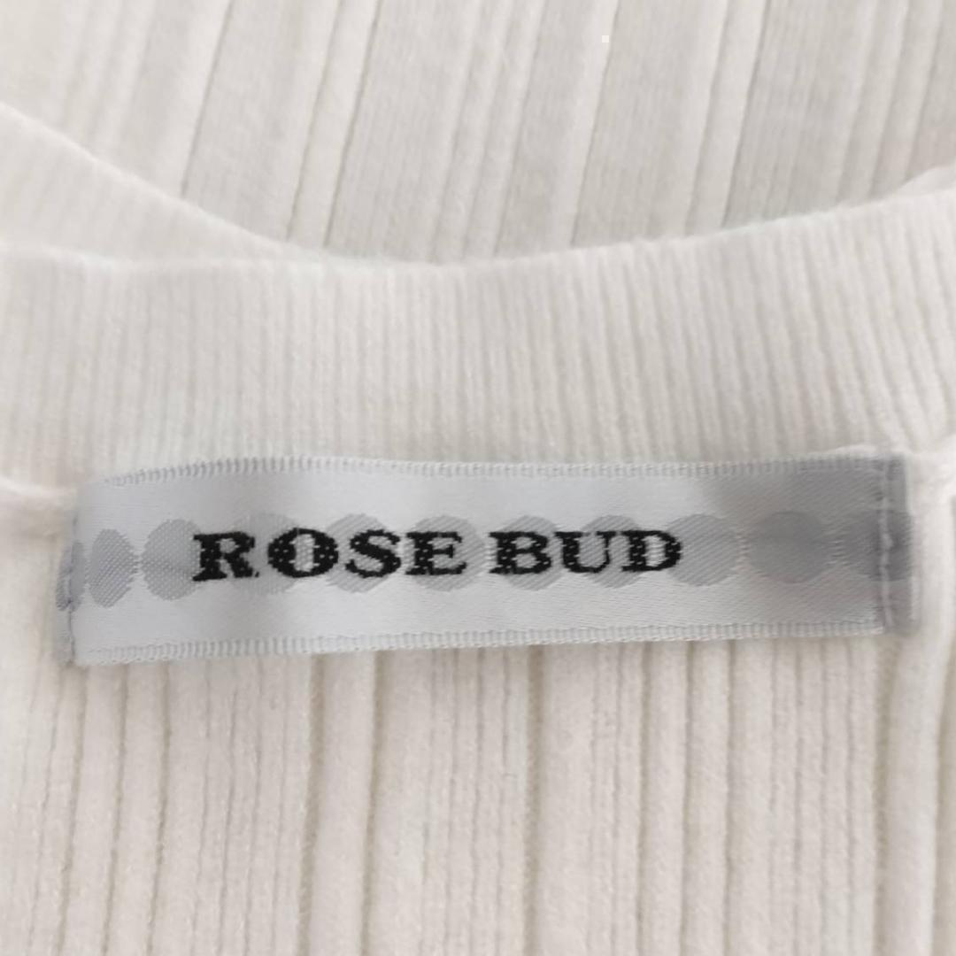 ROSE BUD ベトナム製 レーヨン素材 ホワイトカラー クルーネック タンクトップ フリーサイズ トップス 白系