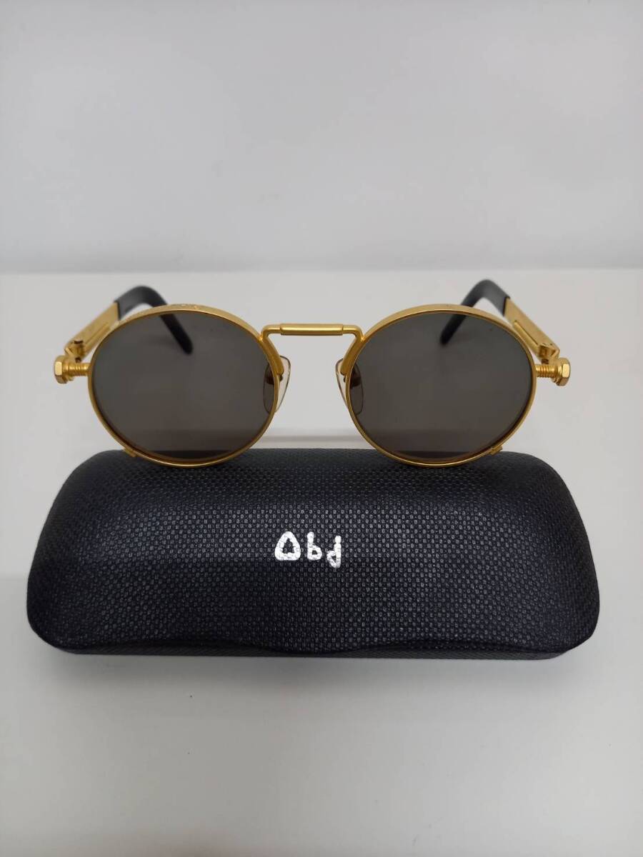  шедевр * популярный цвет *Jean-Paul GAULTIER Gaultier солнцезащитные очки 56-8171 Gold коврик линзы / серый сделано в Японии *OBJ с футляром * редкий товар 