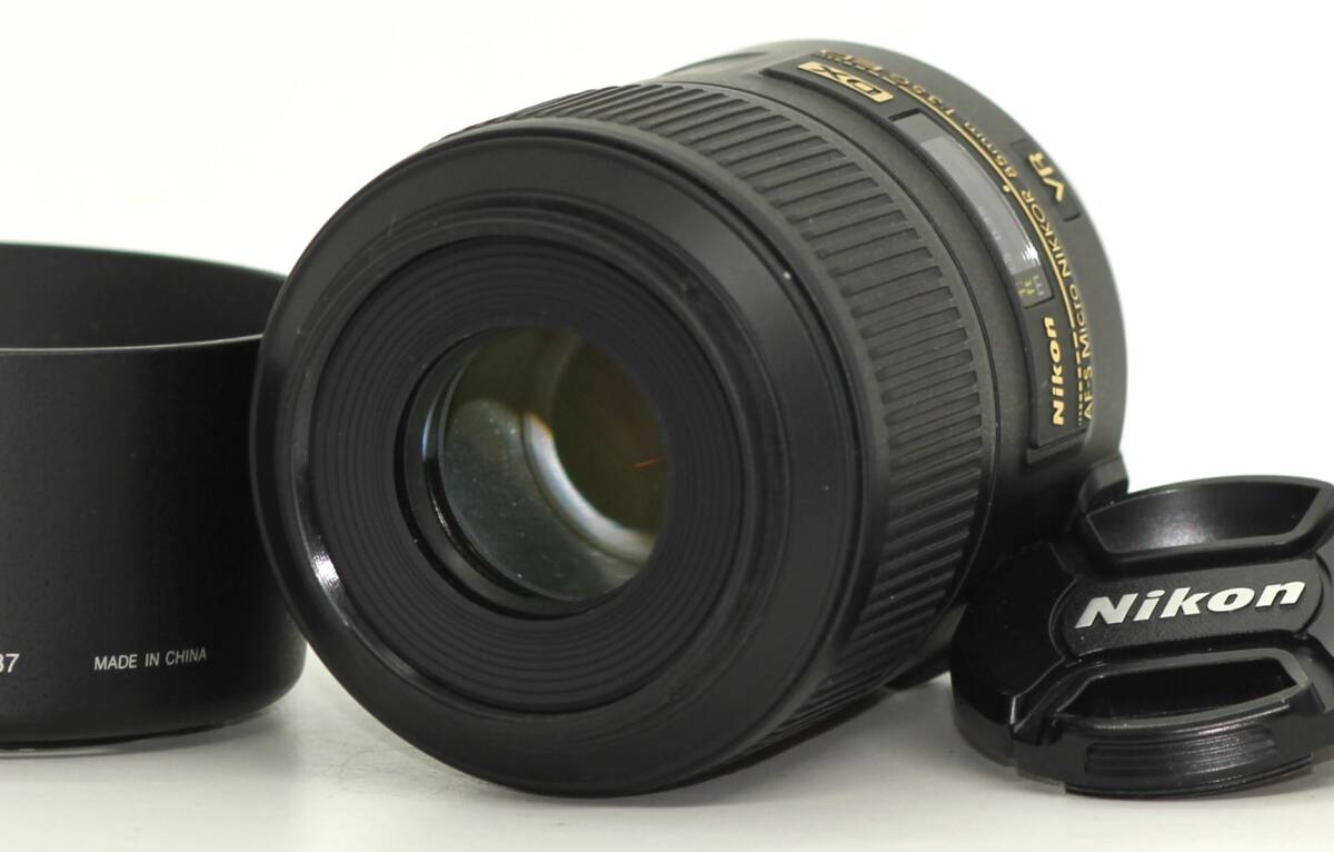 ★極上品★ NIKON ニコン AF-S DX Micro NIKKOR 85mm F3.5 G ED VR 前後キャップフード付属 #N401の画像1