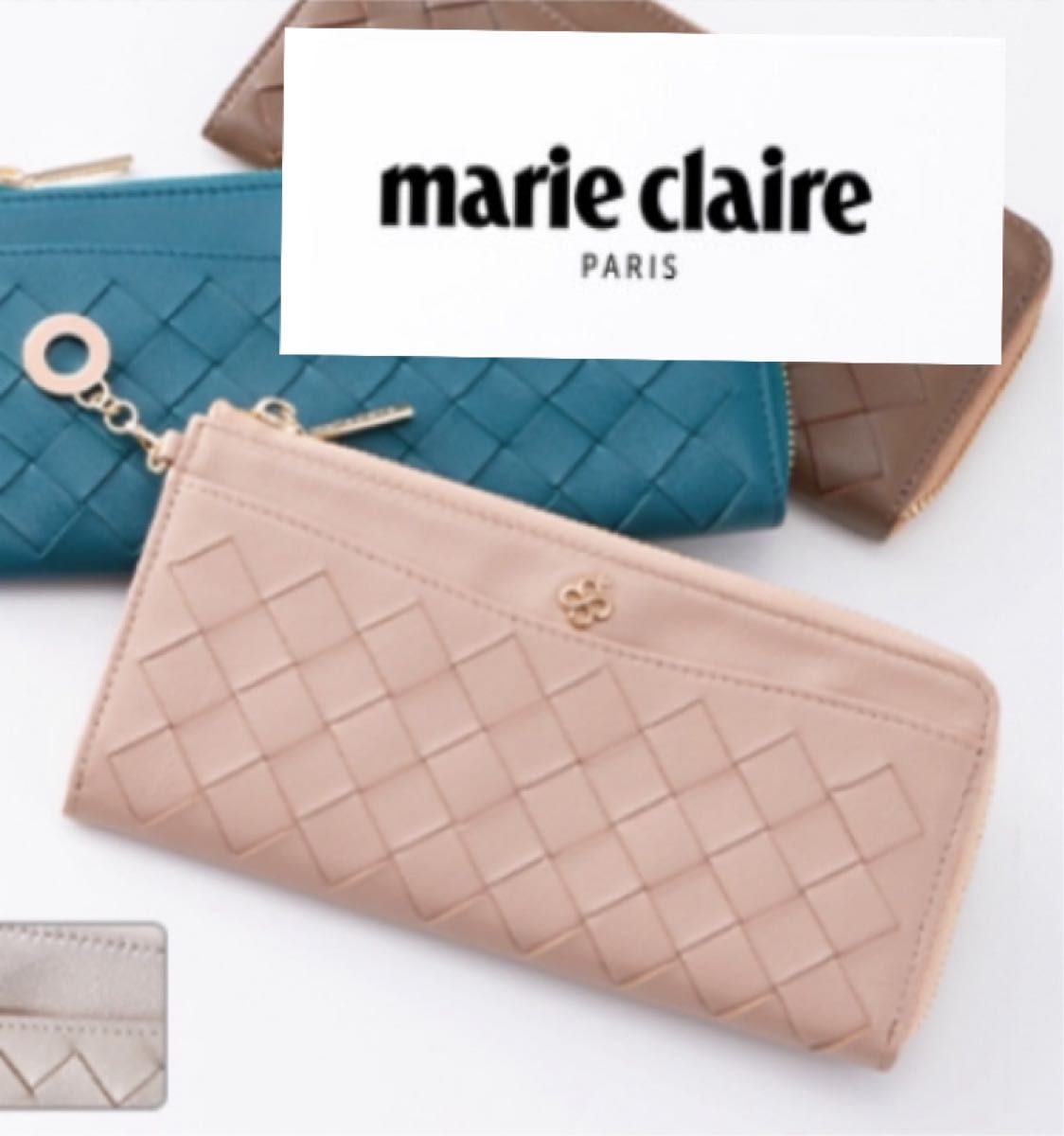 Marie Claire マリ・クレール  ラム革メッシュ長財布