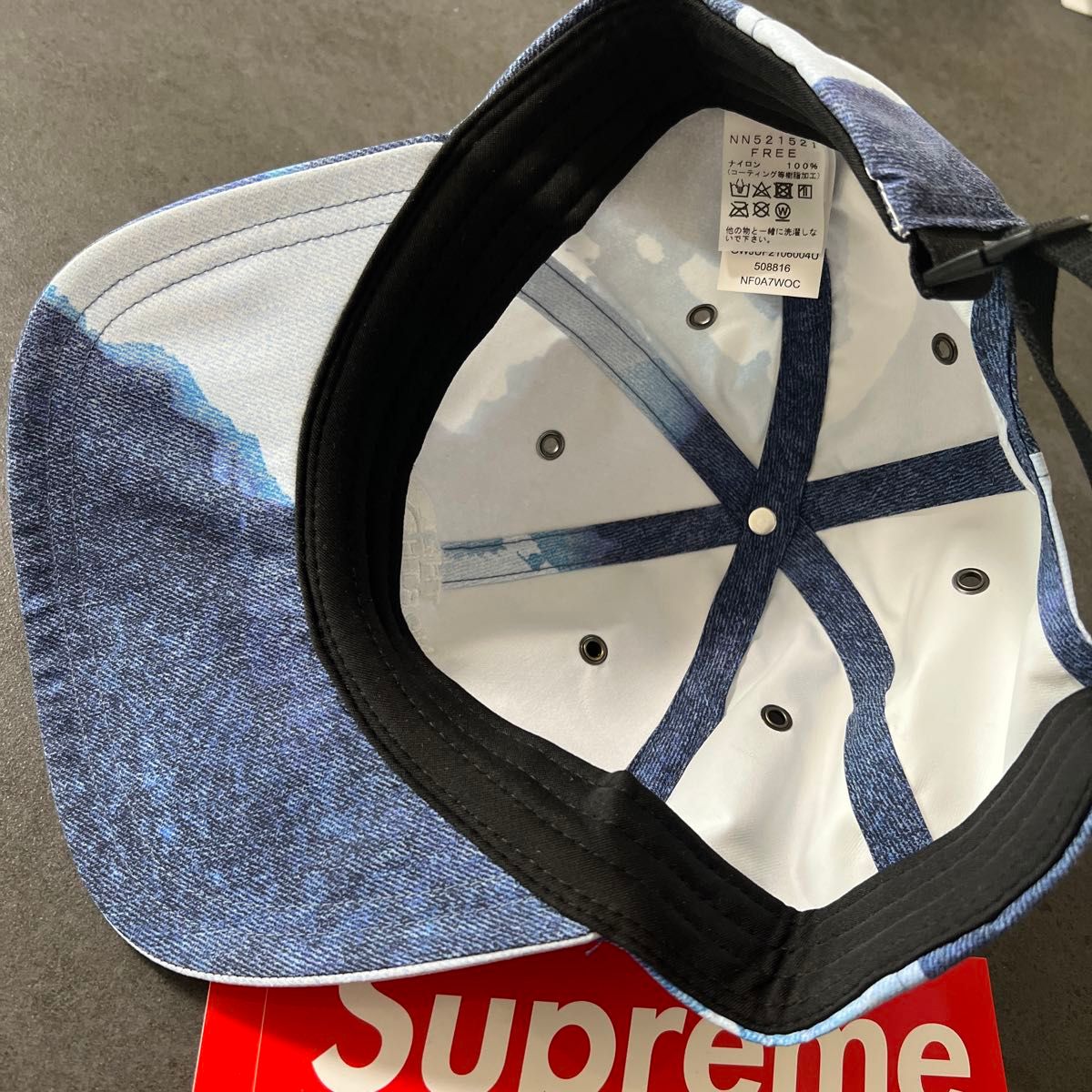 Supreme x North Face Bleached Denim Print 6-Panel cap ノース Supreme x North Face Bleached Denim Print 6-Panel cap ノース