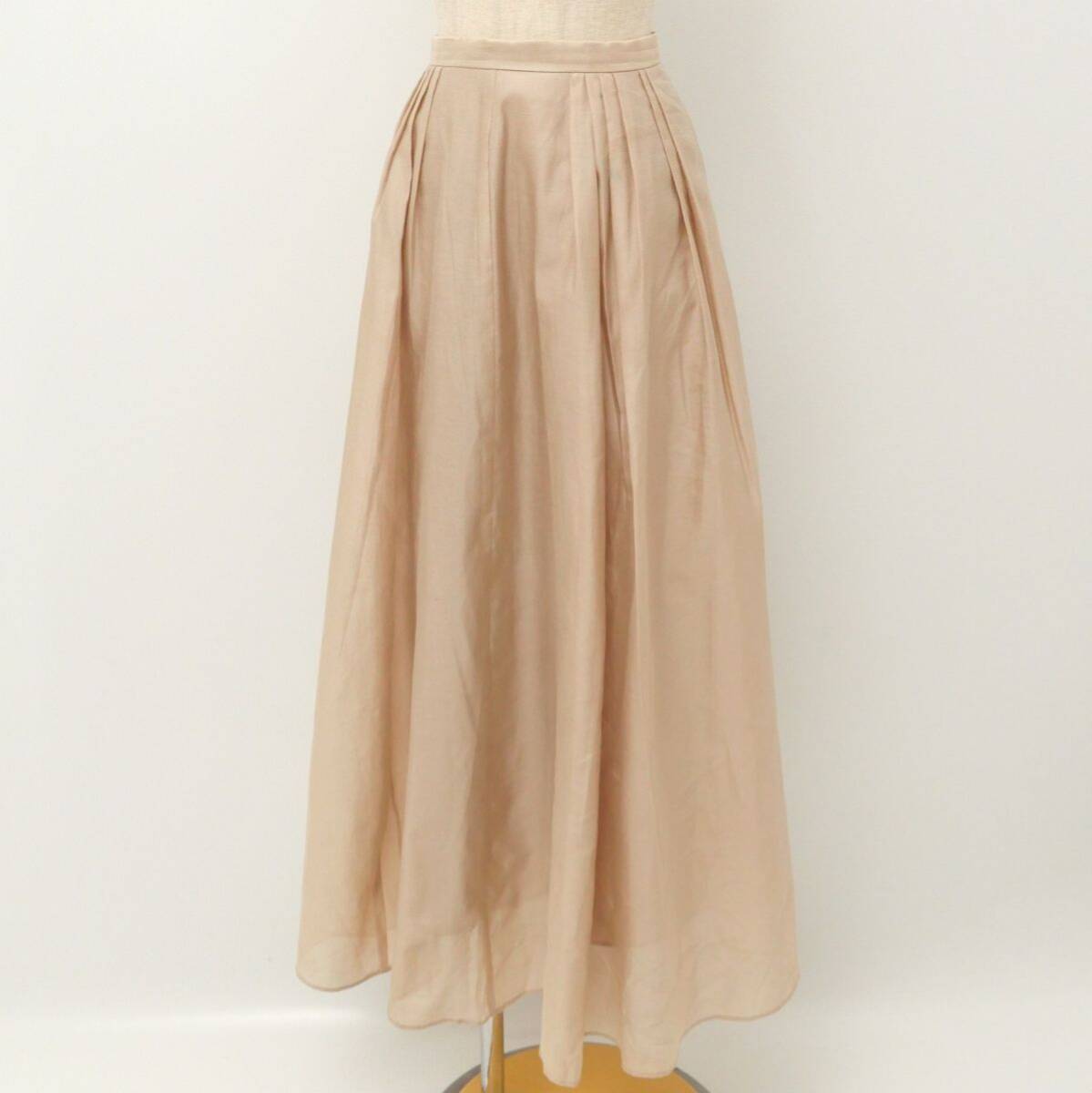 TG7205* noble NOBLEsia- жесткий ta maxi юбка длинная юбка fre attack глянец .. чувство бежевый сделано в Японии размер 36