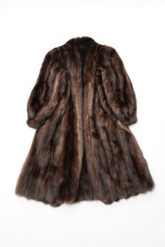 GQ0008*{ высший класс мех } русский соболь SABLEre vi on /Revillon меховое пальто длинное пальто over пальто длина одежды : примерно 116cm Brown 