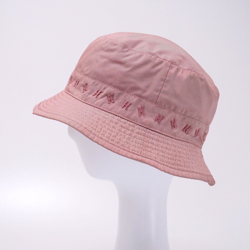TH5180*フランス製《HERMES エルメス》Hロゴ 刺繍 バケットハット 帽子 Size 57 ピンク系_画像2