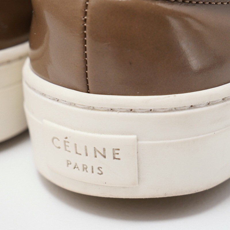 GP9509* Италия  пр-во  《CELINE  Celine 》... период   Size 36 ... ...  кроссовки   ... палатка   кожа   обувь   коричневый цвет 