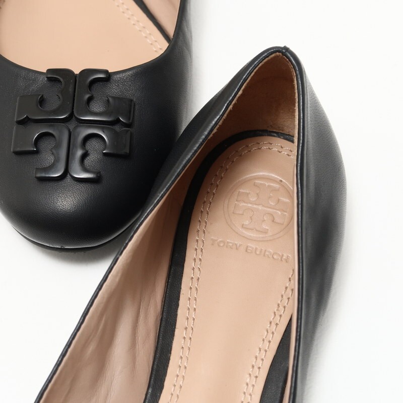 GP9575*TORY BURCH Tory Burch *LOWELL 2 BALLET FLAT* ballet shoes * leather pumps * flat shoes *Size 7M* shoes * black 