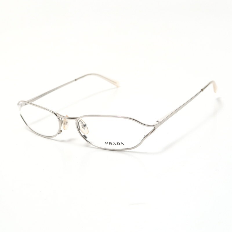 MF7024*未使用*PRADA プラダ*VPR54H*メタルフレーム*メガネ*眼鏡フレーム*54□17 135*シルバー*イタリア製_画像2