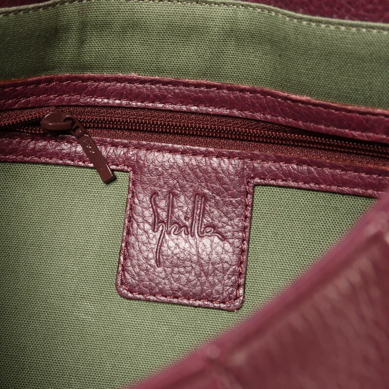 MG1066*Sybilla Sybilla * leather one shoulder bag * handbag * flap * shoulder ..* bordeaux series 