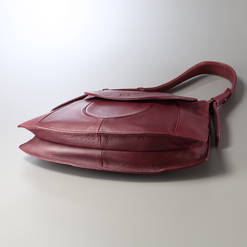 MG1066*Sybilla Sybilla * leather one shoulder bag * handbag * flap * shoulder ..* bordeaux series 