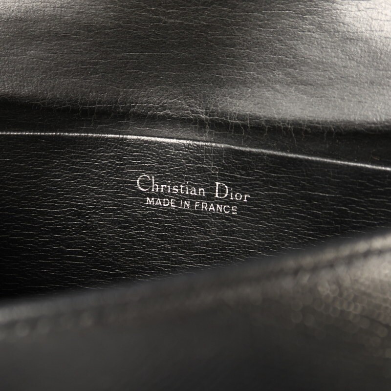 MG1599*フランス製*Christian Dior オールドディオール*レザーショルダーバッグ*ポシェット*クロスボディバッグ*鞄*ブラック*vintage_画像8