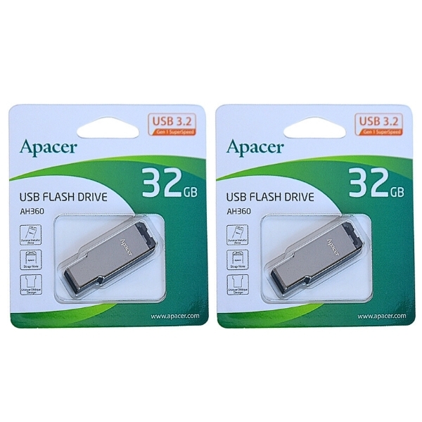 2本セット USBメモリ 32GB USB3.2 Gen1 Apacer AP32GAH360A-1 キャップレス USB3.0 USB_画像1