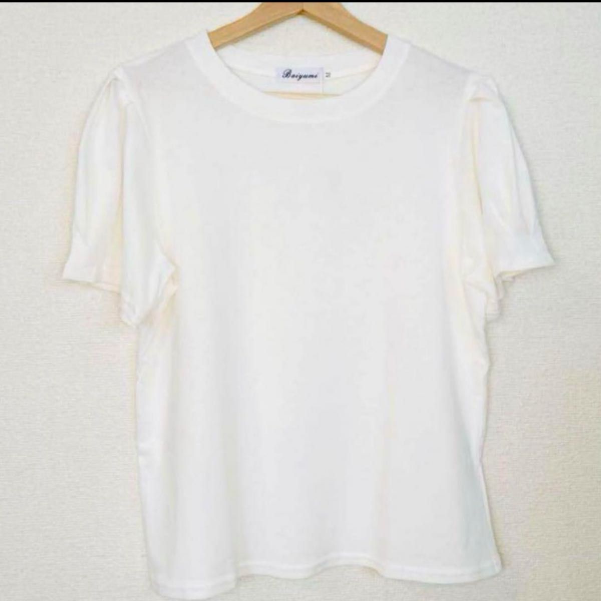 006N パフ袖 Tシャツ オフホワイト カットソー 白Tシャツ トップス M