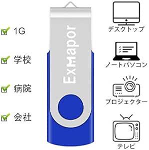 USBメモリ 1GB 10個セット Exmapor USBフラッシュドライブ 回転式 カラフル ストラップ付き 高速 (10色：ピ_画像6