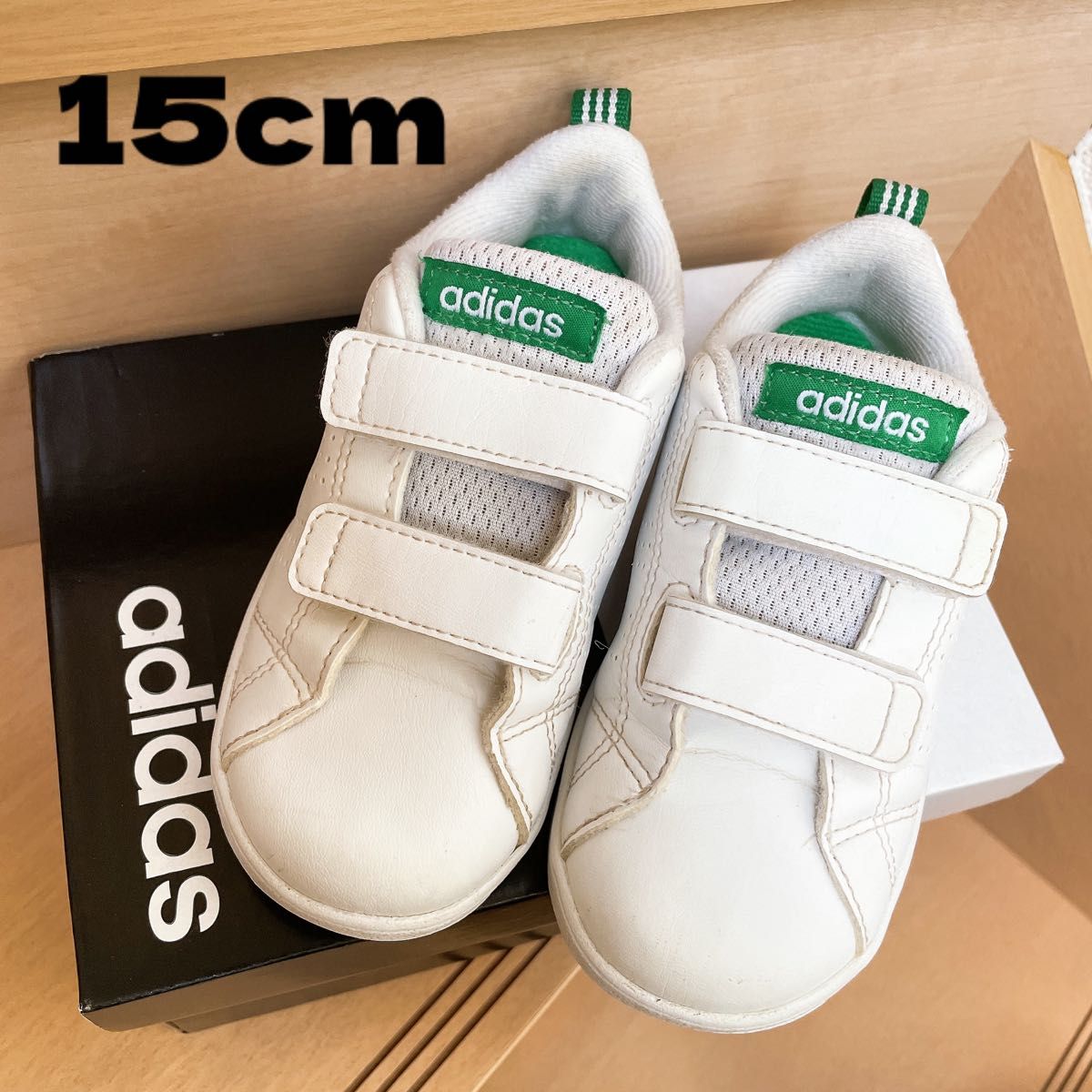 adidas スニーカー 白 キッズ 15