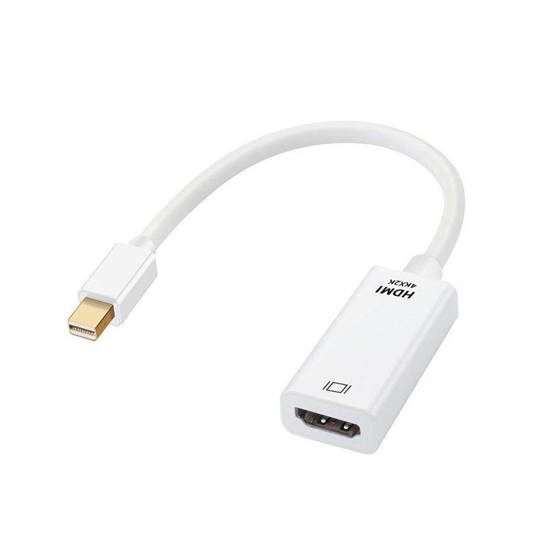 MiniDP to HDMI 変換 アダプター 15cｍ 白色 4K画質 変換ケーブル Mini DisplayPort オス 