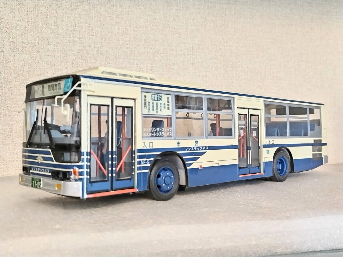 アオシマ模型 1/32名古屋市営バス(三菱ふそうエアロスター)素人組立品_画像1
