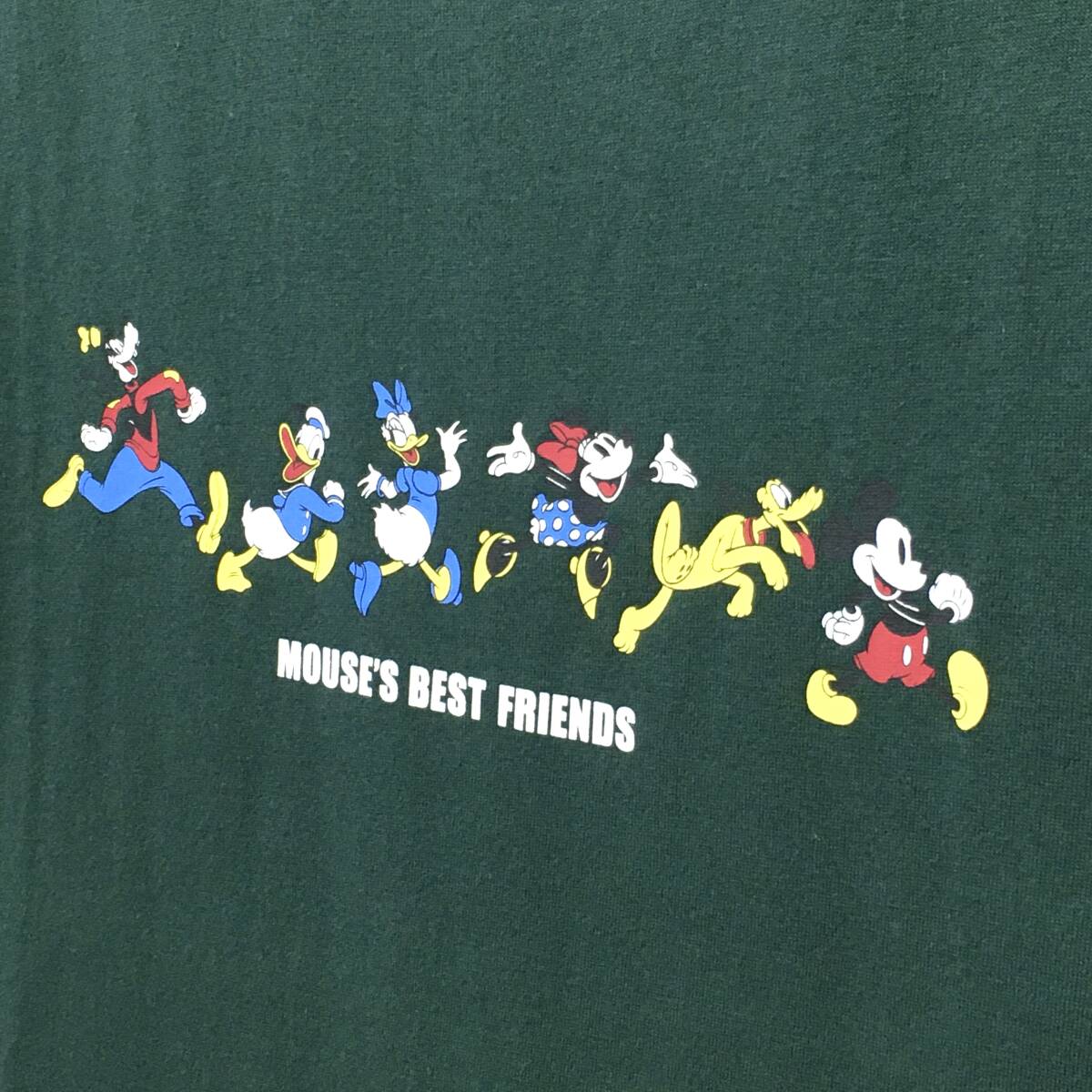 【新品】綿100％ 半袖Ｔシャツ Lサイズ 丈長 送料無料 メンズ レディース ユニセックス ディズニー Disney Ｆグリーン 日本国内販売許可品