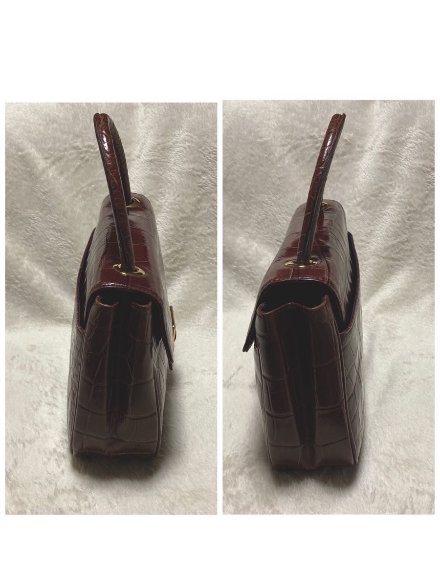 サチ様専用　ウンガロパリス　バッグ　ショルダーバッグ　ハンドバッグ　2way　茶色　型押し　本革　レザー