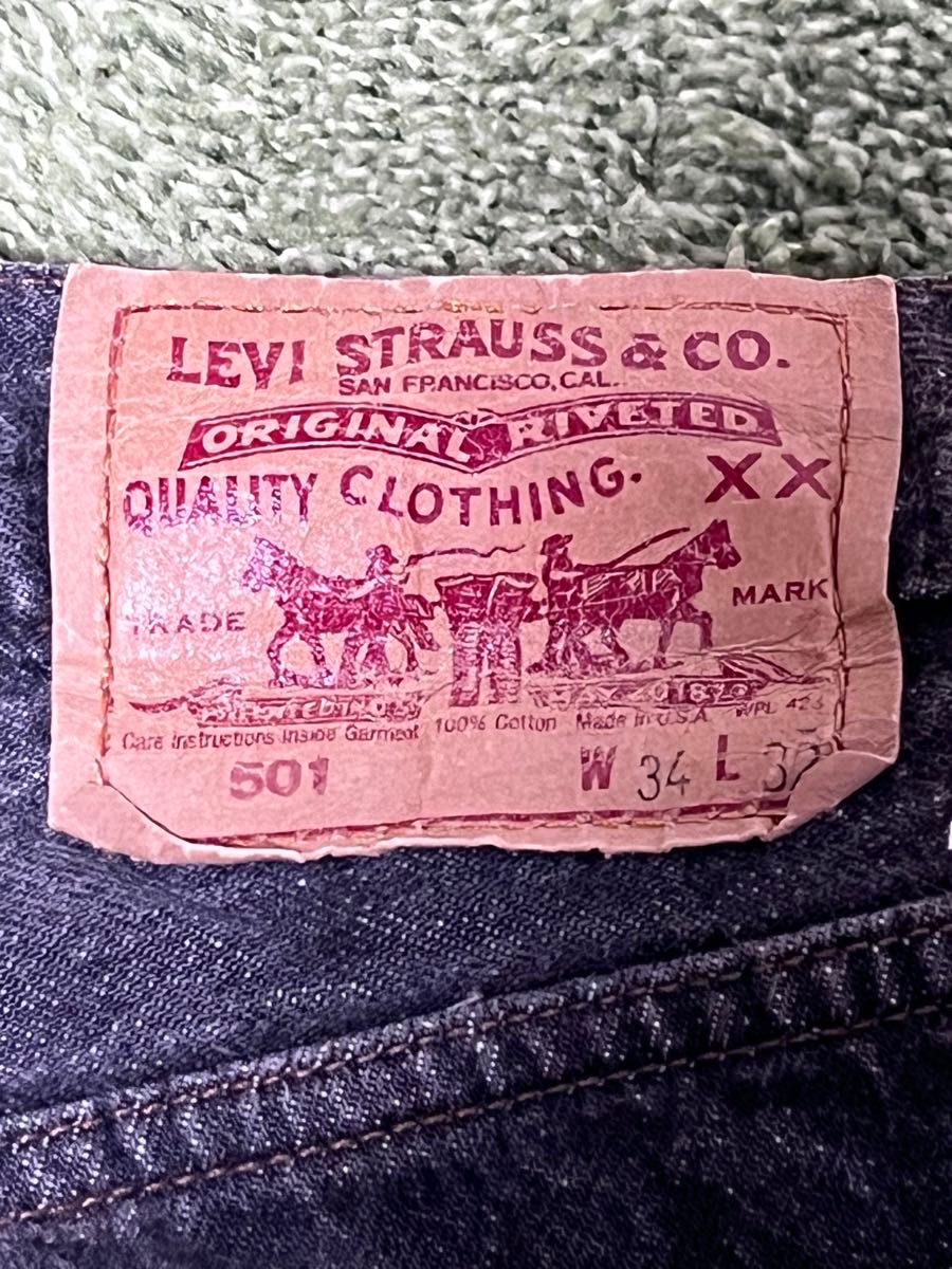 34×32 Levi's 501 先染め USA ブラックデニムパンツ リーバイス 34×32 Levi's 501 先染め USA ブラックデニムパンツ リーバイス