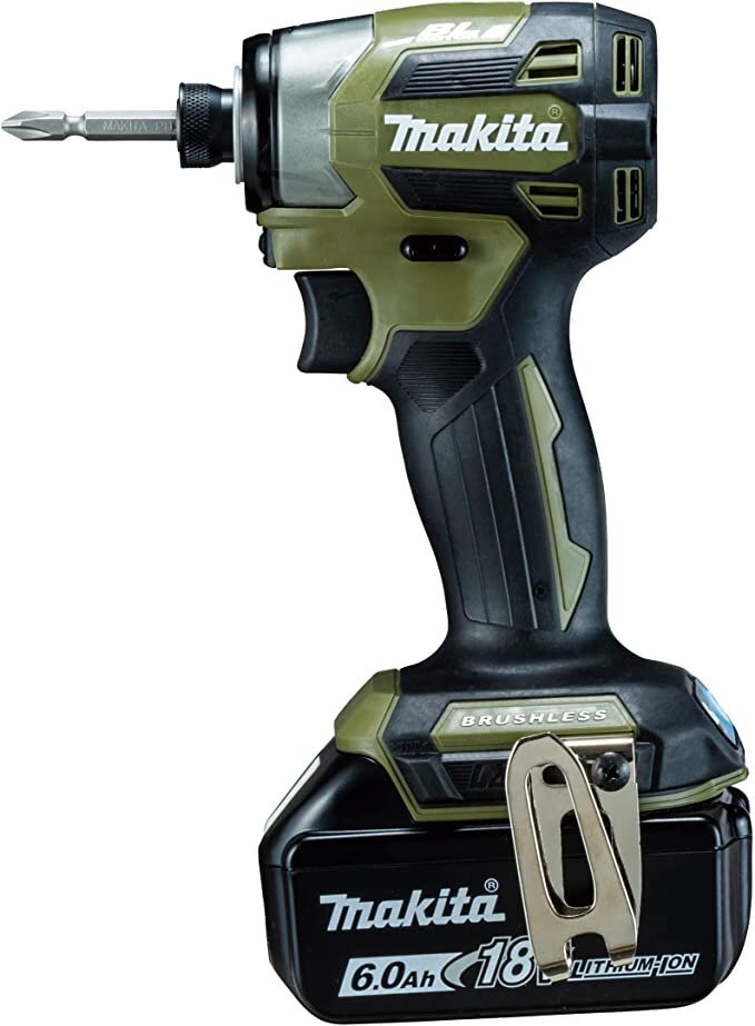 未使用 makita マキタ 充電式インパクトドライバ TD173DRGXO オリーブ 18V 6.0Ah バッテリ(BL1860B)2本 ・充電器・ケース付 3_画像2