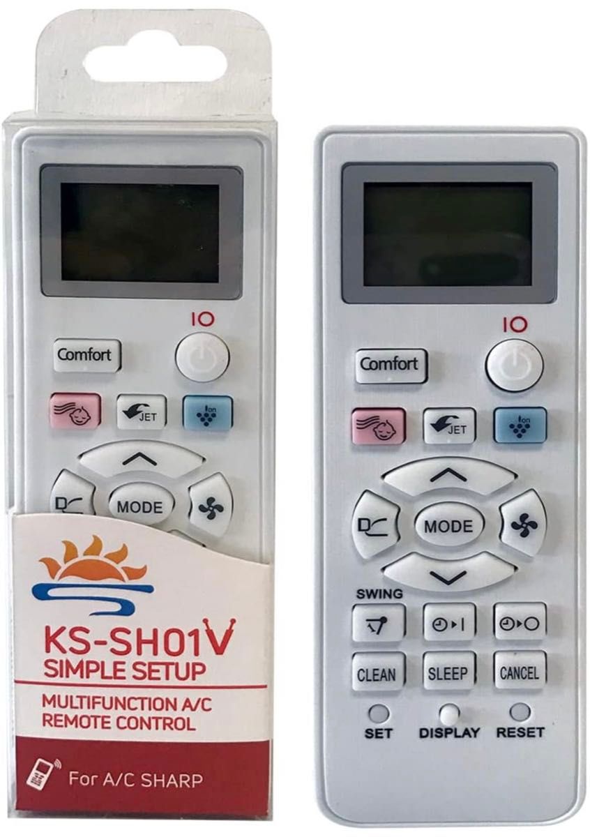 エアコン用リモコン SHARP  KS-SH01V エアコンリモコン fit for シャープ用 設定不要 汎用　数回使用のみ美品