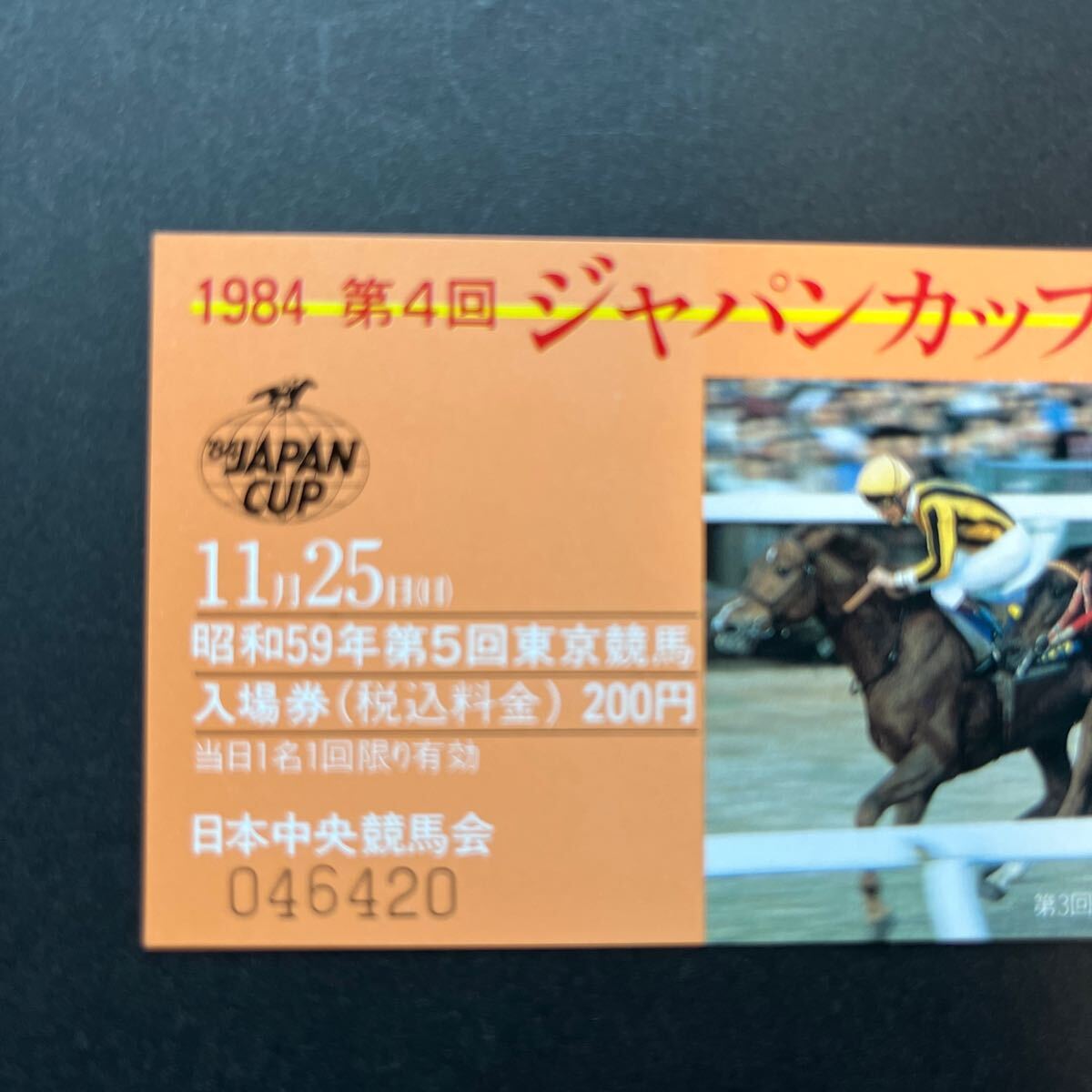 第4回 ジャパンカップ 記念入場券 東京競馬場の画像3