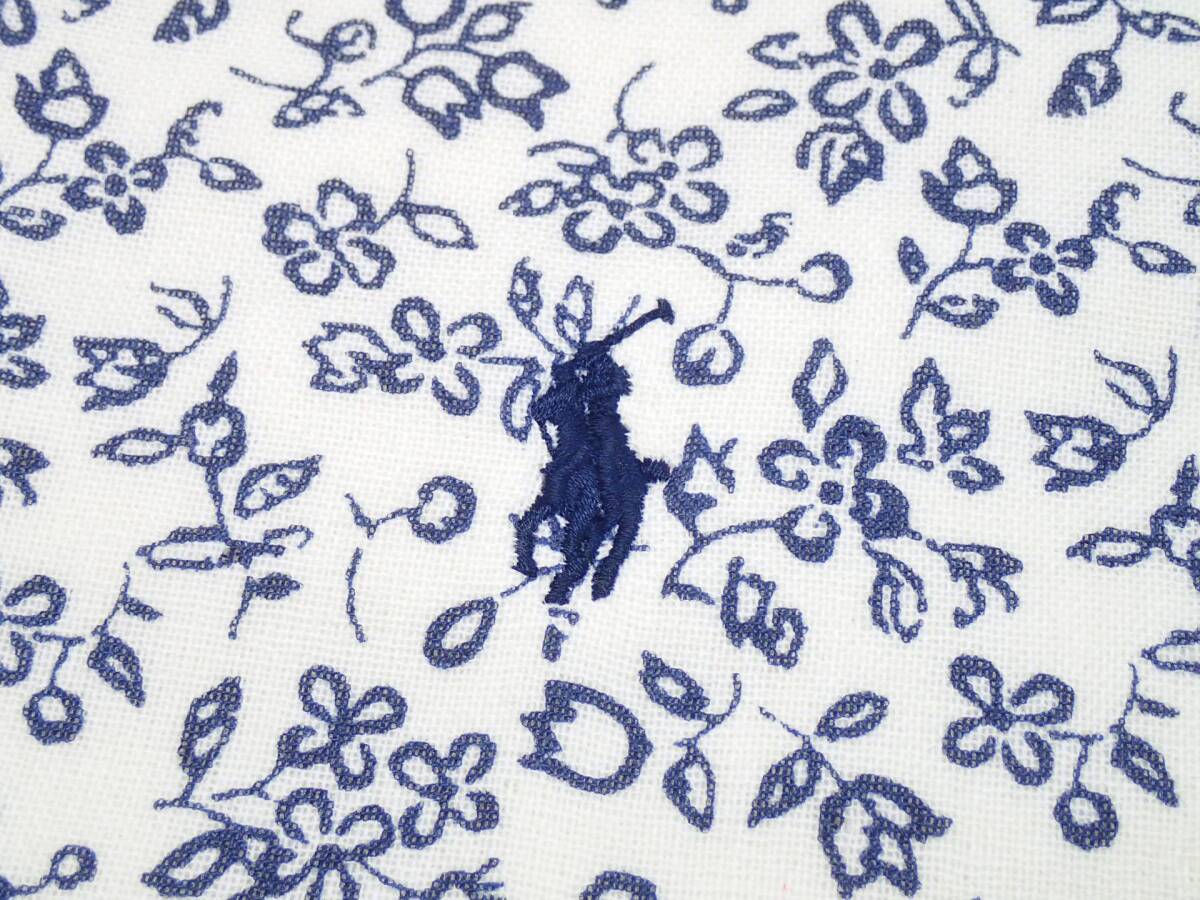 106[A] unused goods![RALPH LAUREN* Ralph Lauren ] roller gauze bath towel / navy series / floral print / cotton cotton 100%/ approximately 63×120cm