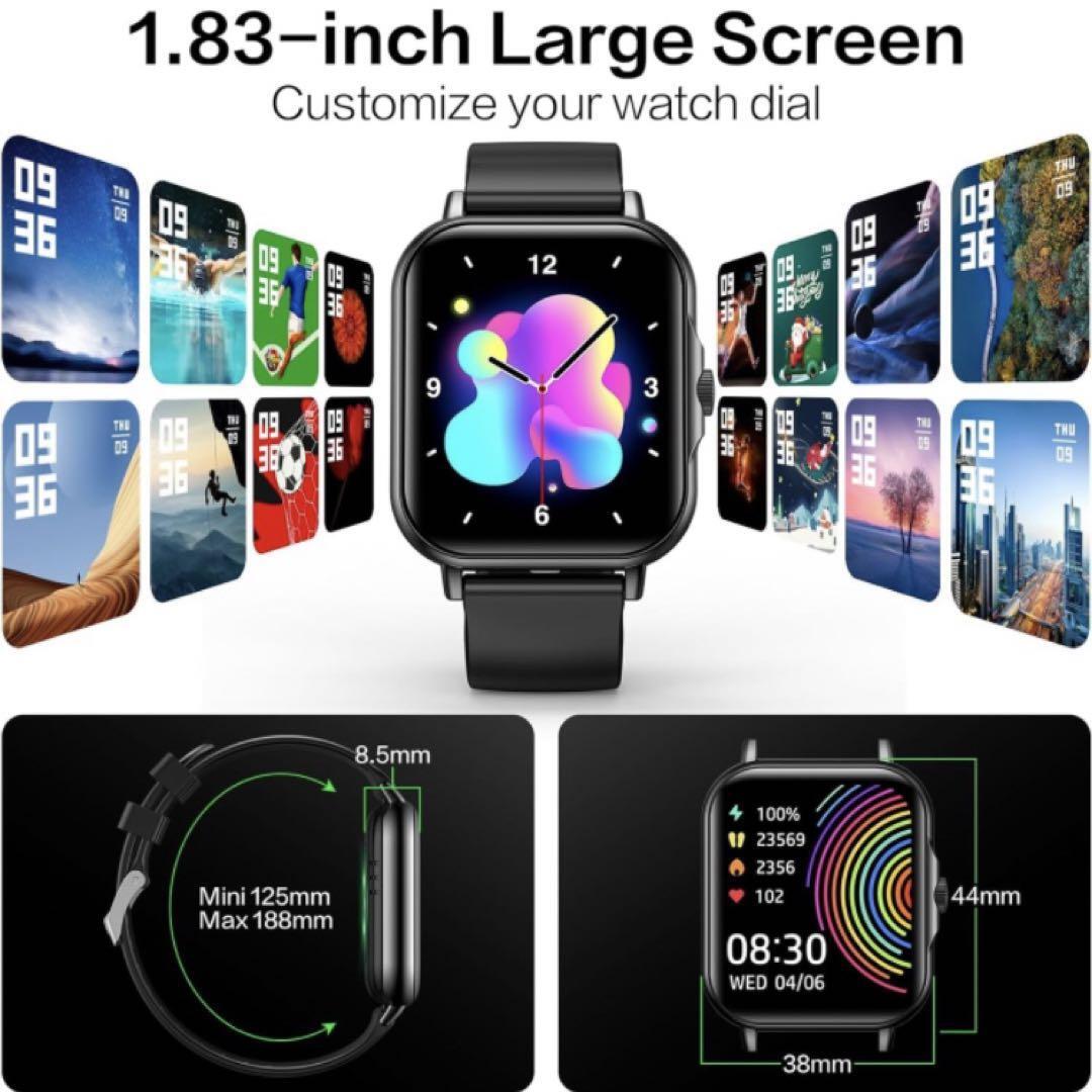 1058ty - сильно сниженная цена - многофункциональный наручные часы смарт-часы сон измерение IP68 водонепроницаемый спорт часы деятельность количество итого наручные часы IOS Android соответствует ( черный )