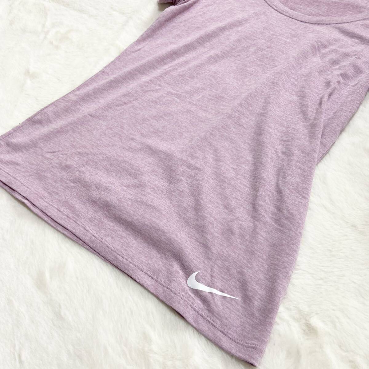 0244 ー大特価ー 【NIKE】 ナイキ レディース ドライフィットTシャツ 半袖 スポーツ 通気性 ラベンダーピンク トレーニングウェア Ｍ