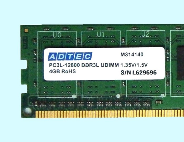 ★保証付★PC3L-12800U(DDR3L-1600)４GB/ADTEC(Micron)★ 送料185円の画像2