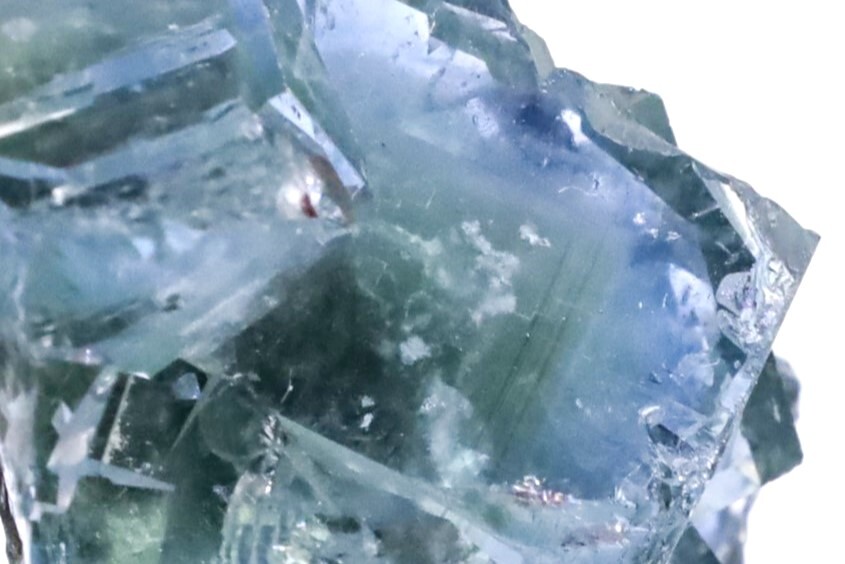 美色宝石質 グリーンコア ゾーニング パープリッシュブルー 天然 フローライト クラスター 26g 天然石 結晶 鉱物 標本 コレクションの画像1