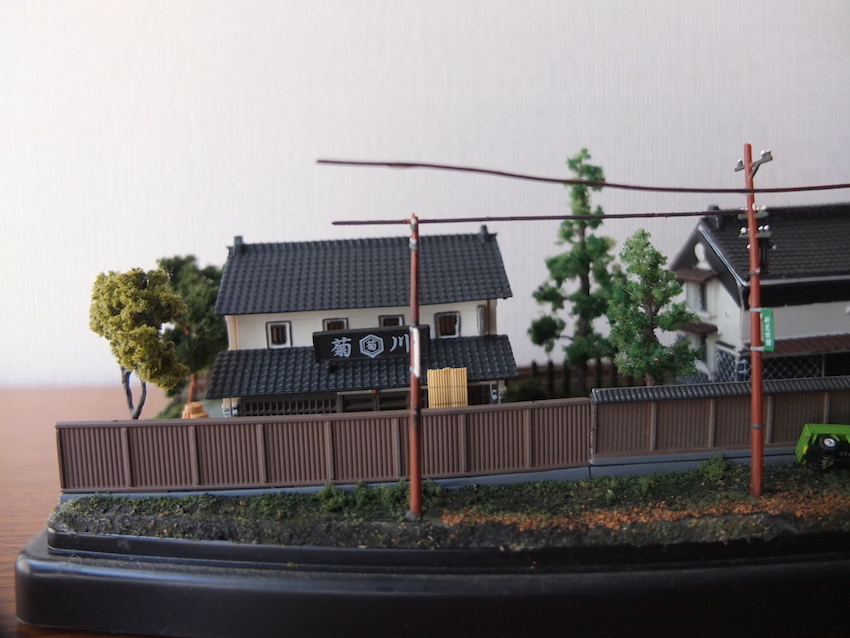 鉄道模型 車両展示台 ジオラマ 日本の鉄道風景 Nゲージ 田舎風景 古民家 _画像6