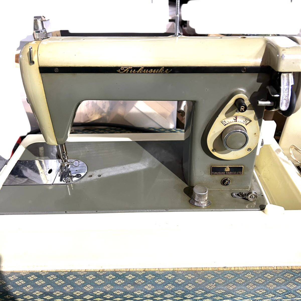 FUKUSUKE sewing machine antique Showa Retro luck . operation goods (B4653)