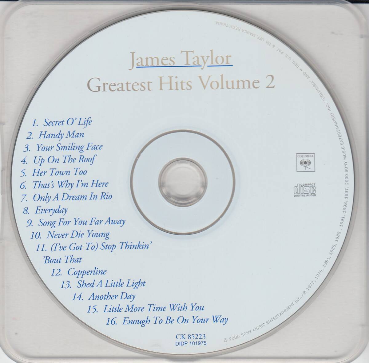 輸 James Taylor (ジェイムス・テイラー) - Greatest Hits Volume 2 リマスター盤◆規格番号■CK-85223◆送料無料■即決●交渉有