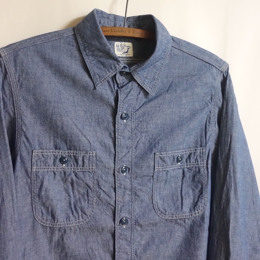 【良好 orslow オアスロウ シャンブレー ワークシャツ 1（S）】01-8070-84 近年モデル CHAMBRAY WORL SHIRT or slowの画像1