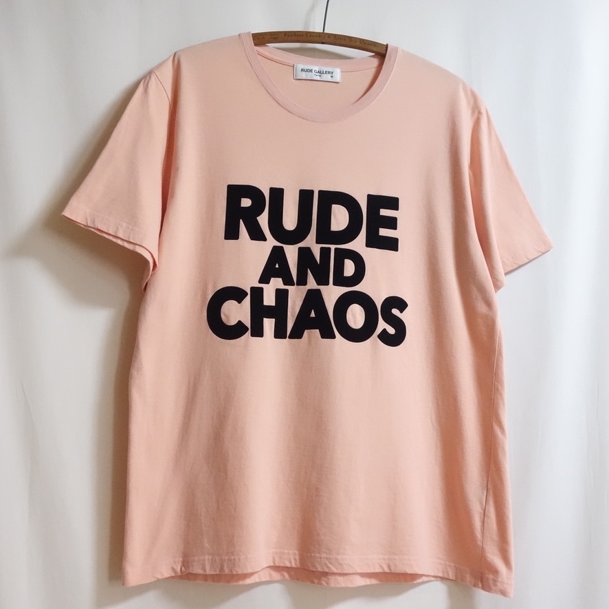 【21SS RUDE GALLERY ルードギャラリー RUDE AND CHAOS Tシャツ 4】ビッグシルエット フロッキープリント_画像2